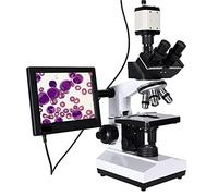 Microscope, Microscope trinoculaire HD biologique de laboratoire professionnel LCD 9 pouces Zoom 2500X + USB VGA CVBS caméra numérique électronique CCD(Set 1)
