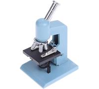 Microscope miniature bleu, mini outil de laboratoire en plastique pour maison de poupée, scène scientifique STEM, kit de maison de poupée pour maison de poupée à l'échelle 1:12, bleu, 1 lot