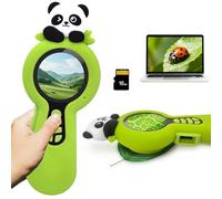 Microscope numérique 2 en 1 pour Enfants, Un Objectif Photo et Un Objectif de microscopique, Microscope Enfant 100X avec Carte mémoire 16GB, pour Petits explorateurs, Panda