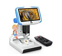 Microscope numérique 5 pouces LCD 1080p enregistreur vidéo grossissement 200x télécommande infrarouge sans fil 8 LED 2M caméra enfant microscopio