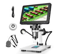 Microscope Numérique 7" 1200x 12MP USB Avec Écran Rotatif HD, 8 Lumières LED, 12 Langues, 10 cm Distance Travail, Contrôleur Filaire Pour Réparation Électronique