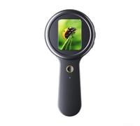 Microscope numérique à écran IPS de 5 cm avec zoom 5x à 200x, technologie autofocus, 16 LED réglables en luminosité, construction portable, interface de type C (noir)