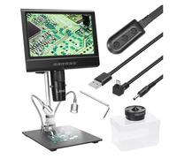 Microscope numérique AD210 12 Millions de Pixels IPS écran Tactile grossissement 260X Microscope à souder éclairage Remplissage LED(AD209 10inch)