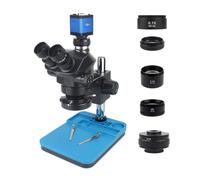 Microscope numérique, Caméra Vidéo 1080P 48mp 2K 4K USB VGA, Microscope Trinoculaire Stéréo À Simulateur De Focale D'objectif 50X 100X, Ensemble for Le Souda Téléphones Et La Réparation PCB(DAI Kong)