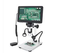 Microscope numérique de 7 pouces avec écran connexion USB, fonction de zoom multiple, capture, lumière LED pour observation, microscope portable