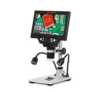 Microscope numérique G1200 7 pouces grand écran couleur Base écran LCD loupe 12MP 1-1200X avec support et deux lumières de remplissage pour les débutants en bricolage(Power supplies)