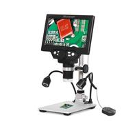 Microscope numérique G1200 de 7 Pouces, Zoom continu 1200x, Microscope Industriel HD 12MP, Support réglable, loupe à Batterie intégrée(G1200 Pro)