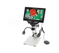 Microscope numérique G1200 de 7 Pouces, Zoom continu 1200x, Microscope Industriel HD 12MP, Support réglable, loupe à Batterie intégrée(G1200 Pro)