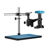 Microscope numérique industriel HDMI 1080p USB + objectif 300X C + support + écran 10" (B, 180X)