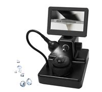Microscope NuméRique LCD 4.3Inch, Visionneuse NuméRique Diamants, Grossissement 50-1000X, Kit Microscope Biologique avec éClairage LED, Identification PréCise Inscriptions en Diamant,Black