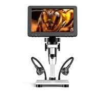 Microscope numérique LCD de 17,8 cm avec grossissement 1200x pour inspection de pièces et de soudure, rechargeable et portable