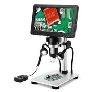 Microscope numérique LCD de 7 pouces, microscope USB HD avec télécommande filaire, microscope portatif grossissant 1200X avec enregistreur vidéo