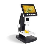 Microscope Numérique LCD, Grossissement 50x - 1000x, écran 4,3 Pouces, Résolution 1080P, Objectif 2 Millions de Pixels, avec 8 Lumières LED, Connectable à Un PC et Un Ordinateur Portable