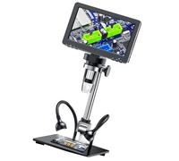 Microscope numérique LED efficace de 17,8 cm pour étudiants et adultes avec plages de mise au point 1200x et microscope à lumière réglable