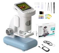 Microscope numérique, microscope à pièces de monnaie, microscope à écran de 5,1 cm avec grossissement 120 x 1200x, microscopes numériques 1080p, loupe pour pièces de monnaie avec 6 lumières LED