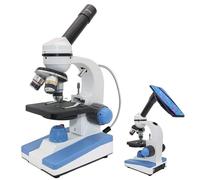 Microscope numérique, Microscope Biologique, Microscope monoculaire de 2000X Tête rotative Top LED USB et Fond ajusté éclairé