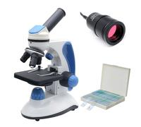 Microscope numérique, Microscope Biologique, Microscope numérique de 40x-2000x à LED 2.0mp Caméra USB 100 PCS Diapositives préparées