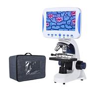 Microscope numérique, Microscope de Laboratoire Biologique, LCD 7 Pouces Digital HD Coaxial Fine-Tuning Zoom 2000x LED USB + Sac + Carte SD Peut Stocker des vidéos et Photos