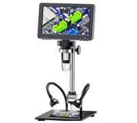 Microscope numérique multifonction 1080FHD avec écran d'affichage de 17,8 cm pour un visionnage détaillé des pièces de monnaie, timbres et rock microscope éducatif