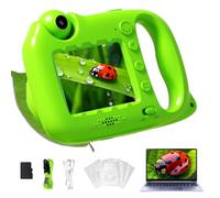 Microscope numérique portable 1000X avec écran IPS de 2,4", rechargeable USB-C, photos et vidéos, jeux et chansons intégrés, carte de 32 Go, microscope pour enfants de 5 à 12 ans