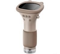 Microscope numérique portable avec zoom 100x avec rangement intégré pour l'inspection des plantes et insectes - Format de poche jaune (marron)
