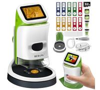 Microscope Numérique Portable de Poche pour Enfant, Mini Scope Détachable HD 4K 2" Écran Cadeau Noël Garçons Filles Jouet Éducatif STEM Kit d'expériences Scientifiques avec Lames et Carte 32G