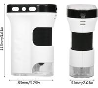 Microscope numérique portable Microscope de poche rechargeable avec écran LCD de 2,4 pouces Mini microscope à main pour enfants Biologie Lentilles de loupe professionnelles Caméra microscope Sciences