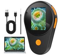 Microscope Numérique Portable pour Enfant avec Cadeau Éducatif Microscope de Poche 500x avec Écran IPS 2.0”, Pixels 200w, LED Ajustables à 3 Niveaux, à Partir de 6 Ans, Connexion USB au PC