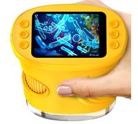 Microscope Numérique Portable pour Enfants avec Écran IPS 2.0 Pouces, Rechargeable, Stockage de Photos Intégré, 200X Mini Scope de Poche Cadeaux Éducatifs pour 4-12 Ans - Orange