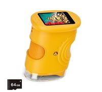 Microscope numérique portatif pour, écran couleur, Yellow | Loupe portative avec caméra éducative pour, avec lumière LED intégrée, pour l ' apprentissage des