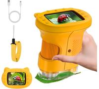 Microscope numérique pour enfants, 1000 x 4 K, microscope de poche portable avec écran IPS de 2,0 pouces et 8 LED, rechargeable par USB, microscope numérique pour jardin, forêt et expériences