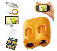 Microscope numérique pour enfants, 1000X, microscope de poche portable USB, télescope portable rechargeable, écran de 2", science en extérieur à partir de 3 ans (jaune)
