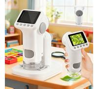 Microscope Numérique pour Enfants 1600x Grossissement Microscope Portable avec écran LCD 1080P HD Prise de Photos et Vidéos, Inclut Carte SD 64GB, pour Insectes, Plantes, Pièces de Monnaie