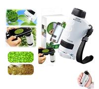 Microscope Numérique pour Enfants, 2026 Nouveau Microscope de Poche Portable, Micro-Scope Portable pour Enfants，Portable Jouet Scientifique Éducatif (Blanc)