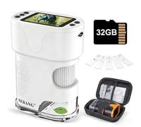 Microscope numérique pour enfants avec écran HD 4K | Grossissement jusqu'à 1000x | Comprend des lames préparées et une carte de 32 Go | Batterie rechargeable STEM Jouet scientifique Cadeau pour