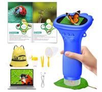 Microscope Numérique pour Enfants avec Écran IPS 2.0 Pouces, USB Rechargeable, 8 Lumières LED, Grossissement 1000x, Microscope Portable de Poche, Cadeau Garcon Fille 3-12 Ans - Bleu
