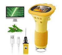 Microscope numérique pour Enfants, écran IPS de 2 Pouces, Rechargeable, SGAINUL grossissement 1000x, Microscope Enfant Portable, 8 lumières LED, Convient aux Enfants de 3 à 8 Ans（Orange）