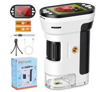 Microscope numérique pour enfants, microscope 1000X avec écran IPS 1080P HD 2,0", lumière LED et USB, microscope pour enfants pour apprendre, découvrir et observer la nature, à partir de 6 ans