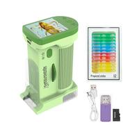 Microscope Numérique pour Enfants, Portable Microscope de Poche, Petiscope Loupe Electronique avec LED HD Écran, Mini Scope avec 12 Lames et Carte SD, Cadeau Jouet Éducatifs pour Garcon Fille, Vert