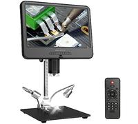 Microscope numérique professionnel HUIOP 12 millions de pixels Écran tactile IPS Grossissement 50-1600X Microscope à souder Prise de photos Enregistrement vidéo Établi de maintenance avec remplissage