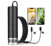 Microscope numérique USB, 1080P HD,Compatible avec iOS,Android,Tablet PC,Endoscope de grossissement 10X-200X Portable,Lumière LED réglable sur 3 Niveaux,Microscope Digital Portable avec 8 LED