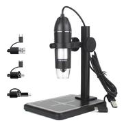 Microscope numérique USB 1600X 2MP, 8 LED, loupe numérique Portable réglable, Endoscope à grossissement électronique HD(Square 5x5x0.5mm)
