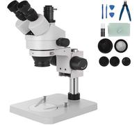 Microscope numérique - VEVOR - Microscope Stéréoscopique trinoculaire 3.5X-90X avec support de pilier 360° Microscope Numérique