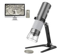 Microscope Numérique WiFi 4K 3840 x 2160p pour iPhone, Android, Windows et Mac - Portable Sans Fil Avec Support en Métal pour Adultes et Enfants