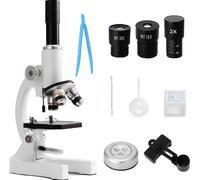 Microscope optique monoculaire, grossissement 64X-2400X, mise au point réglable, kit d'accessoires complet