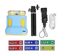 Microscope portable à double objectif avec écran LCD de 5,1 cm, sangle de carte de stockage 32 G, télescope à 6 spécimens 5-200X (bleu)