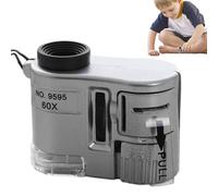 Microscope portable éclairé pour enfants - Loupe portable 60x, Viseur optique pour sciences éducatives, Aide à l'apprentissage des enfants | Microscope de poche LED