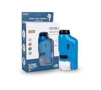 Microscope Portable Enfants 60X-120X Mini de Poche Avec Lumière LED - Haute Définition Pour Cadeau, Jouet Éducatif, Étude à Domicile Préscolaire (Bleu)