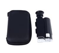 Microscope Portable, grossissement 200X à 240X, Mini Microscope Optique de Poche avec lumière LED pour l'inspection des Bijoux et des pièces de Monnaie, lentille en métal,