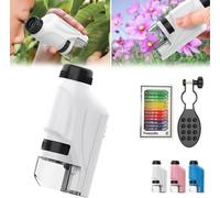 Microscope Portable - NOBRAND - Petiscope Enfant - 60x-120x - Blanc - Pour Enfants de 5 à 12 ans